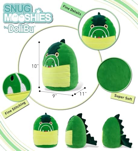 DolliBu Snug-Mooshies Alligator Plush Toy - 10 Inch Cute Soft Stuffed Animal