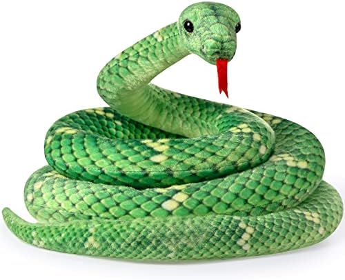 HyDren 80 Inch Giant Plush Snake Toy Green
