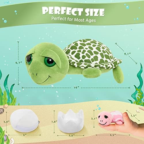 MorisMos Sea Turtle Family Plush Toy 14 with 3 Babies 2 Eggs