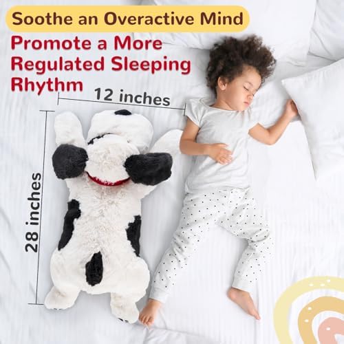 Meowtastic Black White Weighted Plush Dog