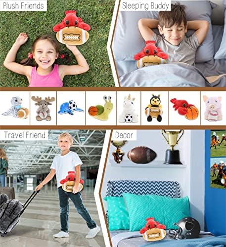 DolliBu Big Eye Lobster Plush with Football - 6 Inches 1