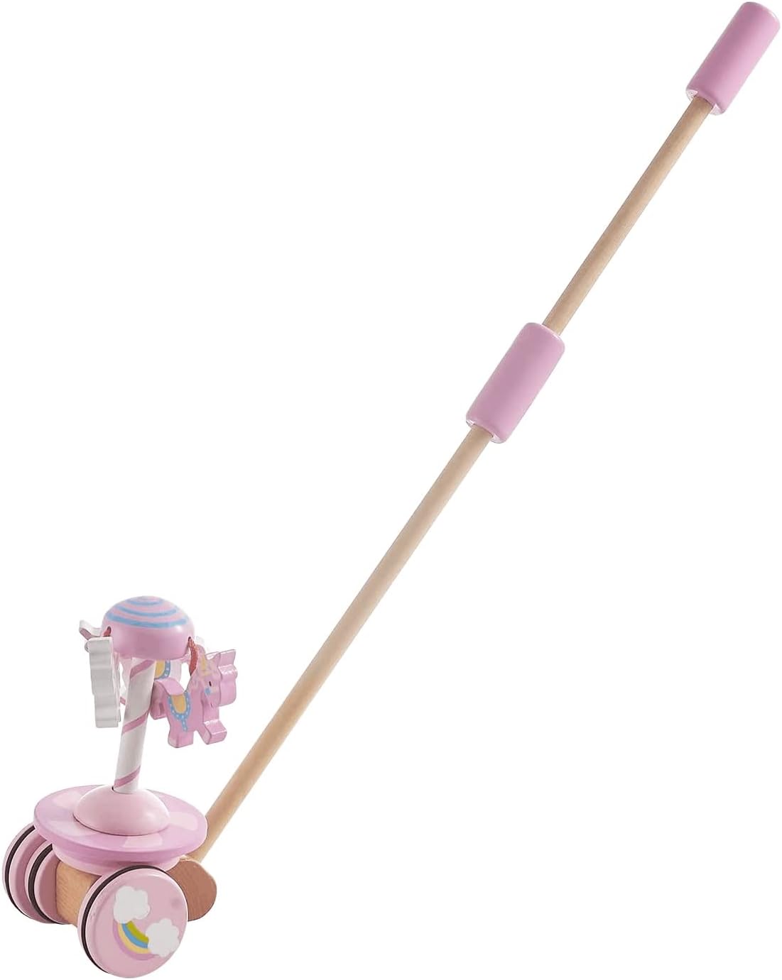 RUYU Lively Carousel Wooden Push Pull Toy for Toddlers 1