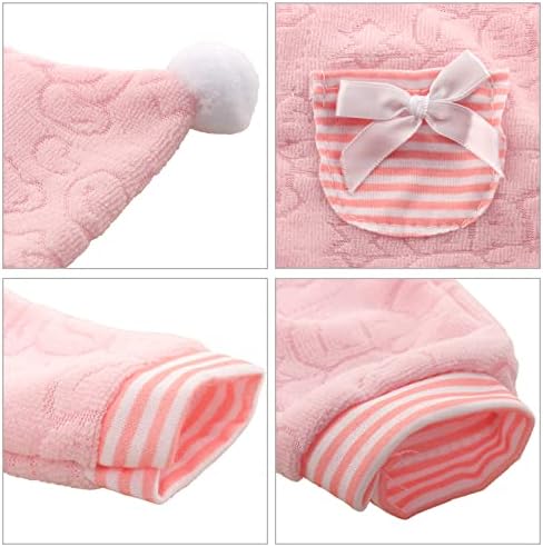 Miunana Baby Doll Clothes Pink Jumpsuit and Cap Set
