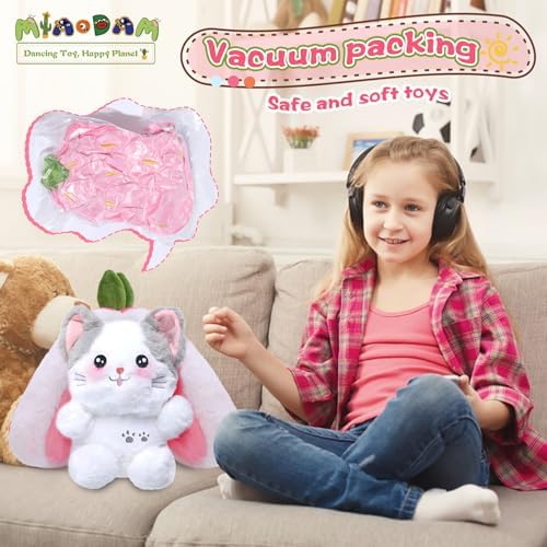 MIAODAM Strawberry Cat Plush Toy 118inch Kawaii Stuffed Animal