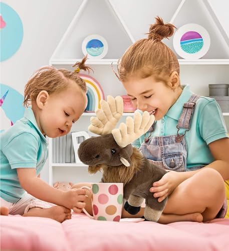 DolliBu Standing Moose Plush Toy - 8 Inches