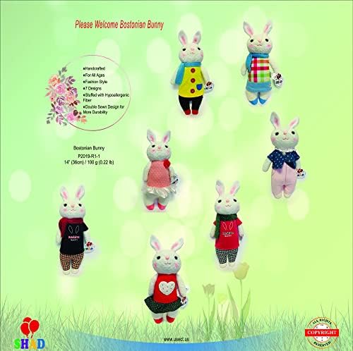 Cute Bunny Stuffed Animal with Pink Ears and Polka Dot Top