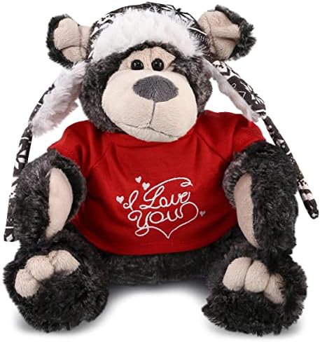 DolliBu Personalized I Love You Black Bear Plush - 125 Inches