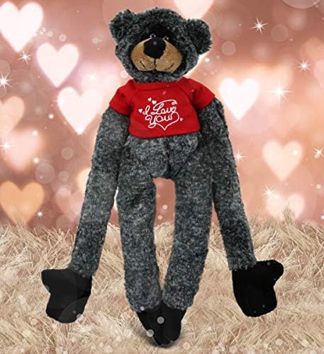DolliBu I Love You Valentine Black Bear Plush Toy