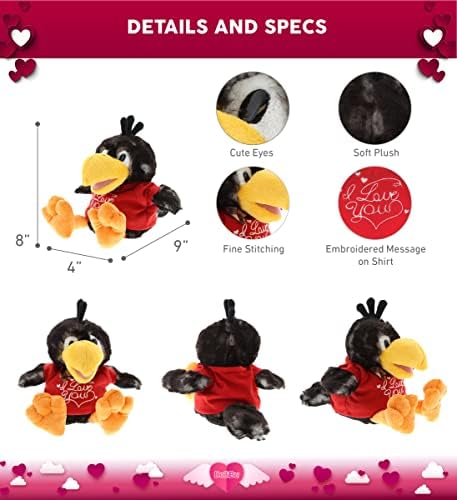 DolliBu I Love You Valentine Plush Sitting Crow - 95 Inches