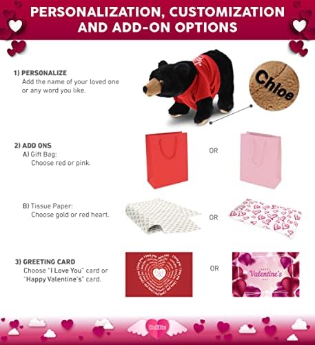 DolliBu I Love You Valentine Wild Black Bear Plush