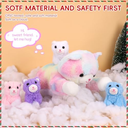 PLYFOU 5 Pieces Cat Plush Toys Set for Kids