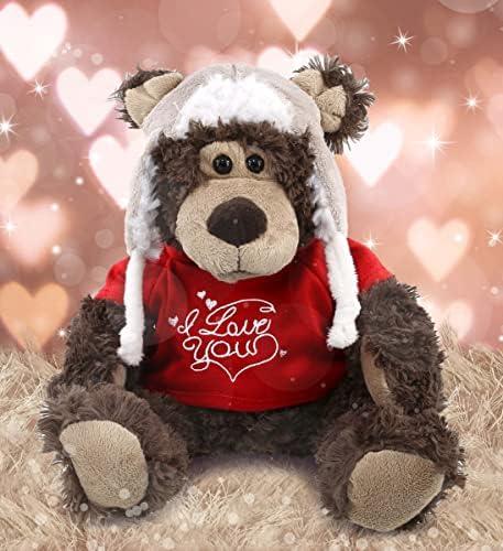 DolliBu I Love You Valentine Grizzly Bear 10 Inches