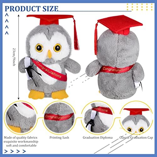 Sotiff 4 Pcs Graduation Owl Plush Toys 9 Inch 1
