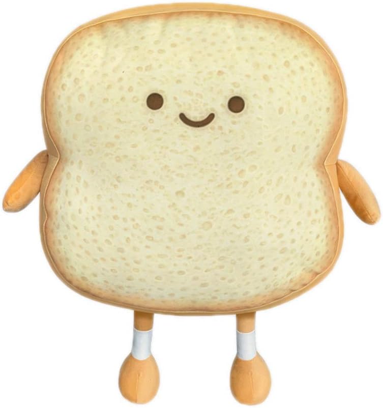 Funny Toast Bread Plush Pillow Toy - Cute Design for Relaxation