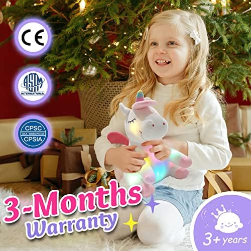 Athoinsu 12 Inch Light Up Unicorn Plush Toy