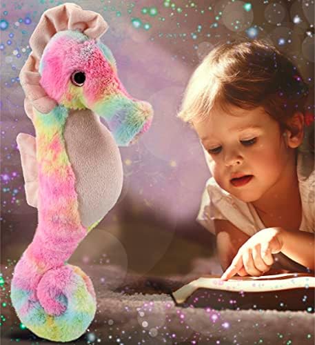 DolliBu Rainbow Seahorse Plush 15 Inches
