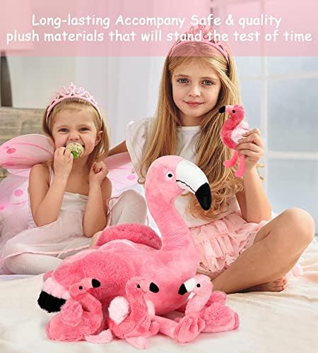 Qpewep 21Inch Flamingo Plushie with 4 Babies