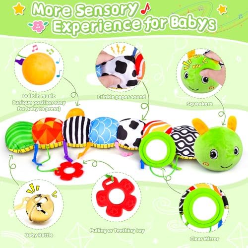 Cute Caterpillar Baby Tummy Time Musical Toy