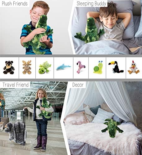 DolliBu Plush Alligator Stuffed Animal - 18 Inch Huggable Green Gator Toy