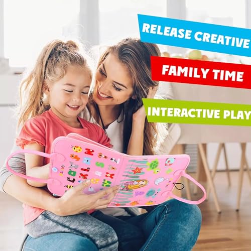 Basic Life Skills Quiet Book - Educational Toddler Toy Pink