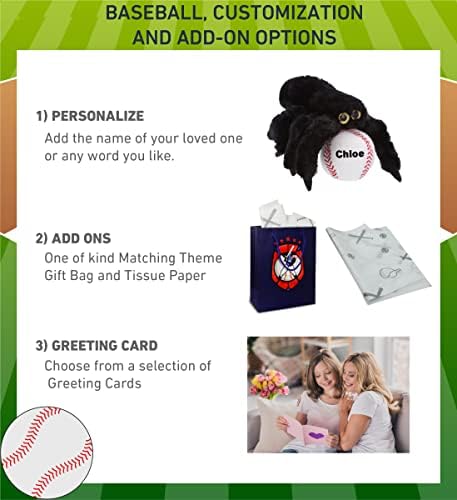 DolliBu Black Spider Plush with Baseball - 7 Inch