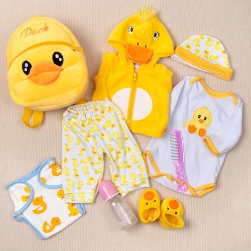 Pedolltree Yellow Duck Reborn Baby Doll 9pcs Set