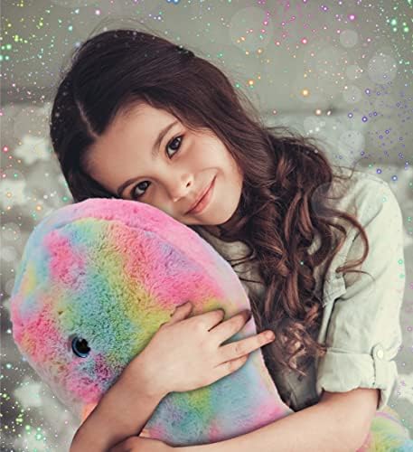 DolliBu Rainbow Whale XL Plush Stuffed Toy