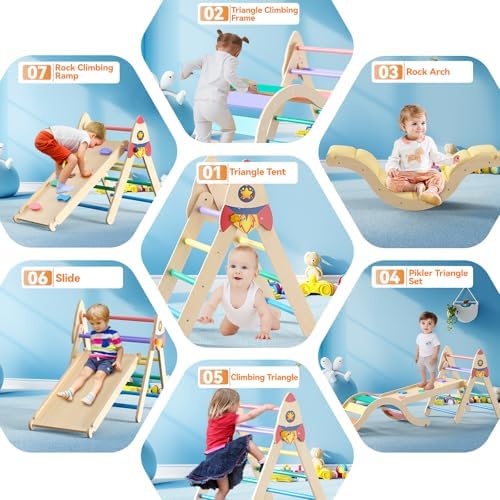 Pikler Triangle Set for Toddlers 1-3 Years