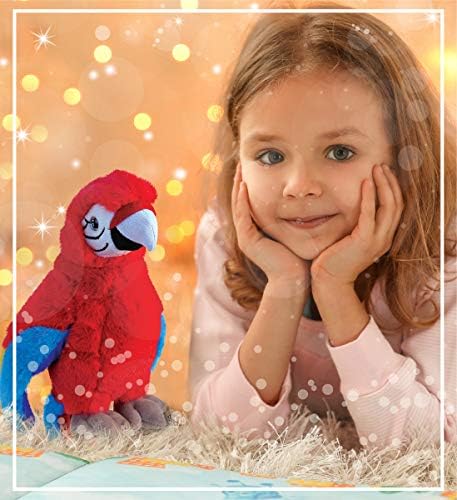 Puzzled DolliBu Red Parrot Plush Toy - 95 Inch Huggable Cuddle Buddy