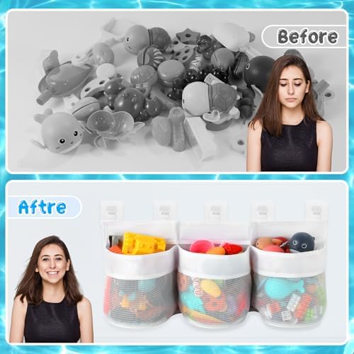 Satumho Bath Toy Storage Organizer White