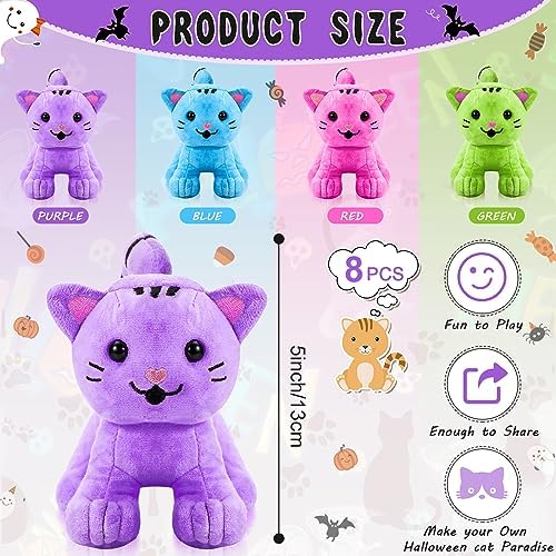 Jenaai 8 Pcs Halloween Cat Plush Set