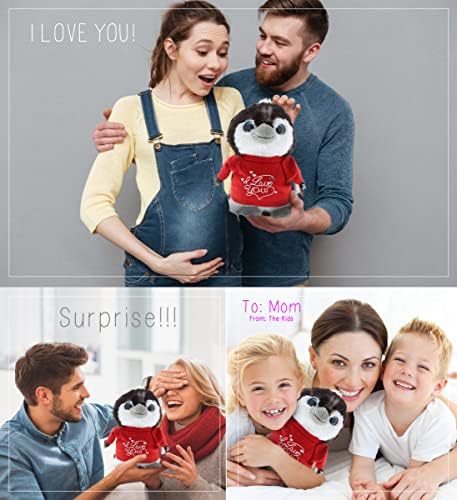 DolliBu I Love You Grey Penguin Plush - 9 Inches