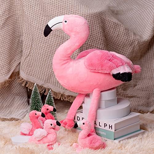 Qpewep 21Inch Flamingo Plushie with 4 Babies