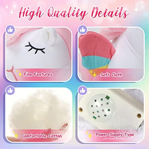 Athoinsu 12 Inch Light Up Unicorn Plush Toy