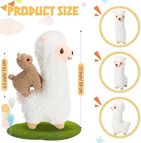 Jenaai Llama Plush Set with 4 Baby Llamas Cute Soft Stuffed Animals