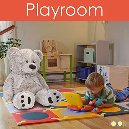JOON Huge Teddy Bear - 38 Inches Light Gray Fluffy Faux Fur 1