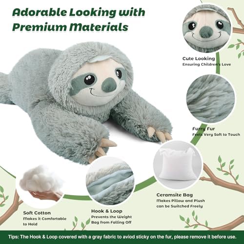 Bobbie Laxi 27 Sloth Weighted Plush Toy for Kids and Adults