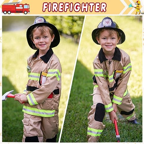 GIFTINBOX Firefighter Costume for Kids 3-12 with Accessories
