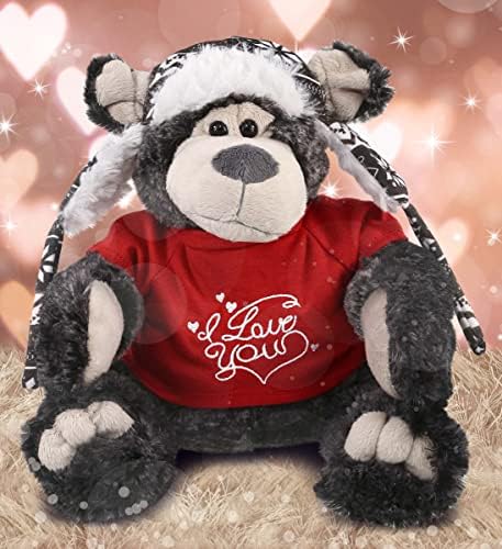 DolliBu Personalized I Love You Black Bear Plush - 125 Inches