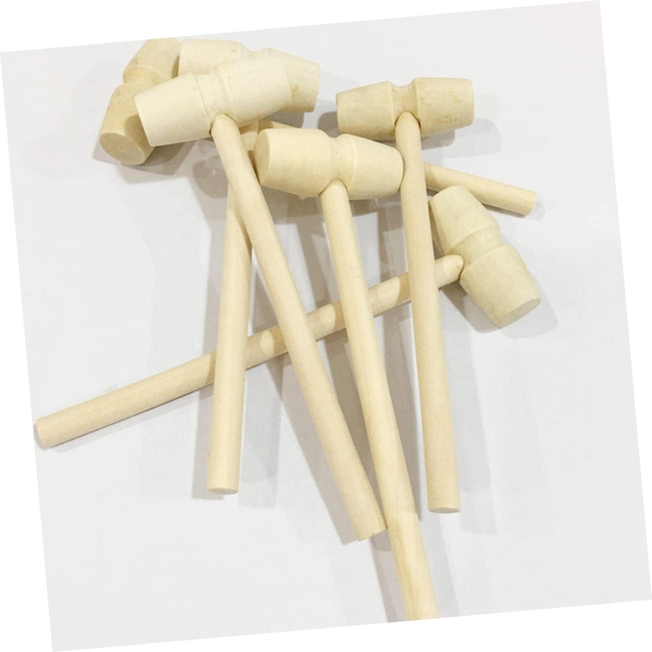 Toyvian Wooden Mini Hammers 15pc Set for Kids