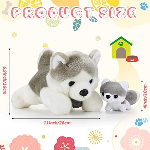 HyDren 5-Piece Husky Plush Set - Big Small Cute Dog Stuffed Animals