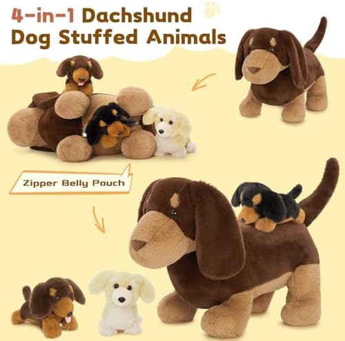 Muiteiur 18 Dachshund Plush Set 4-Pack Wiener Dog Toys
