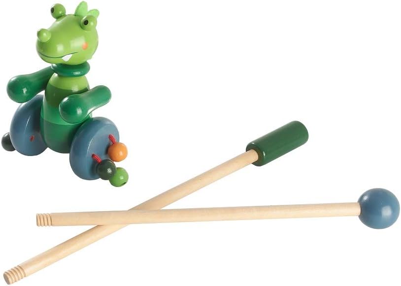 RUYU Perky Crocodile Push Pull Toy for Toddlers
