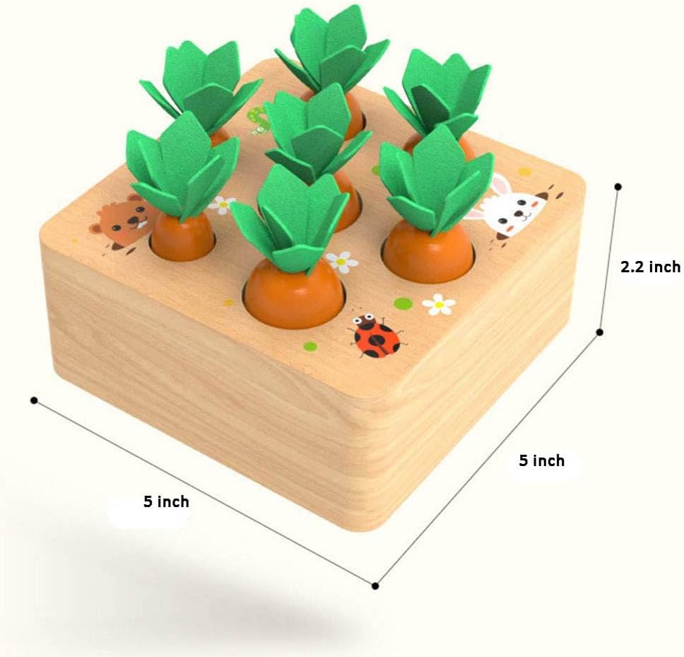 Ancaixin Wooden Montessori Carrot Harvest Toy
