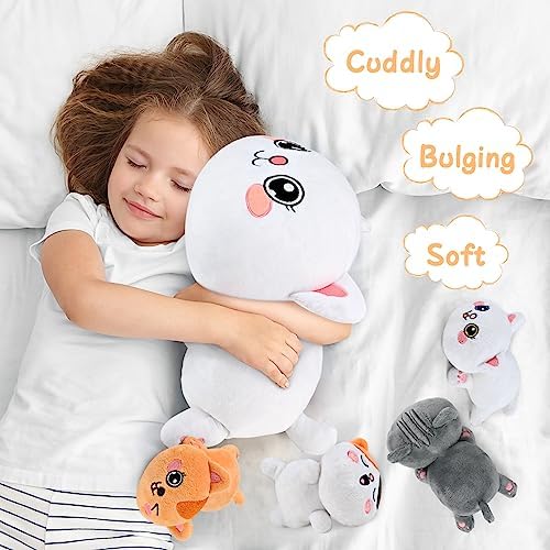 KMUYSL Plush Kitty Set - Mommy with 4 Baby Kitties