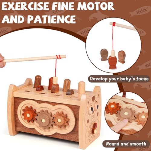 Agirlgle 6-in-1 Wooden Montessori Toy Set