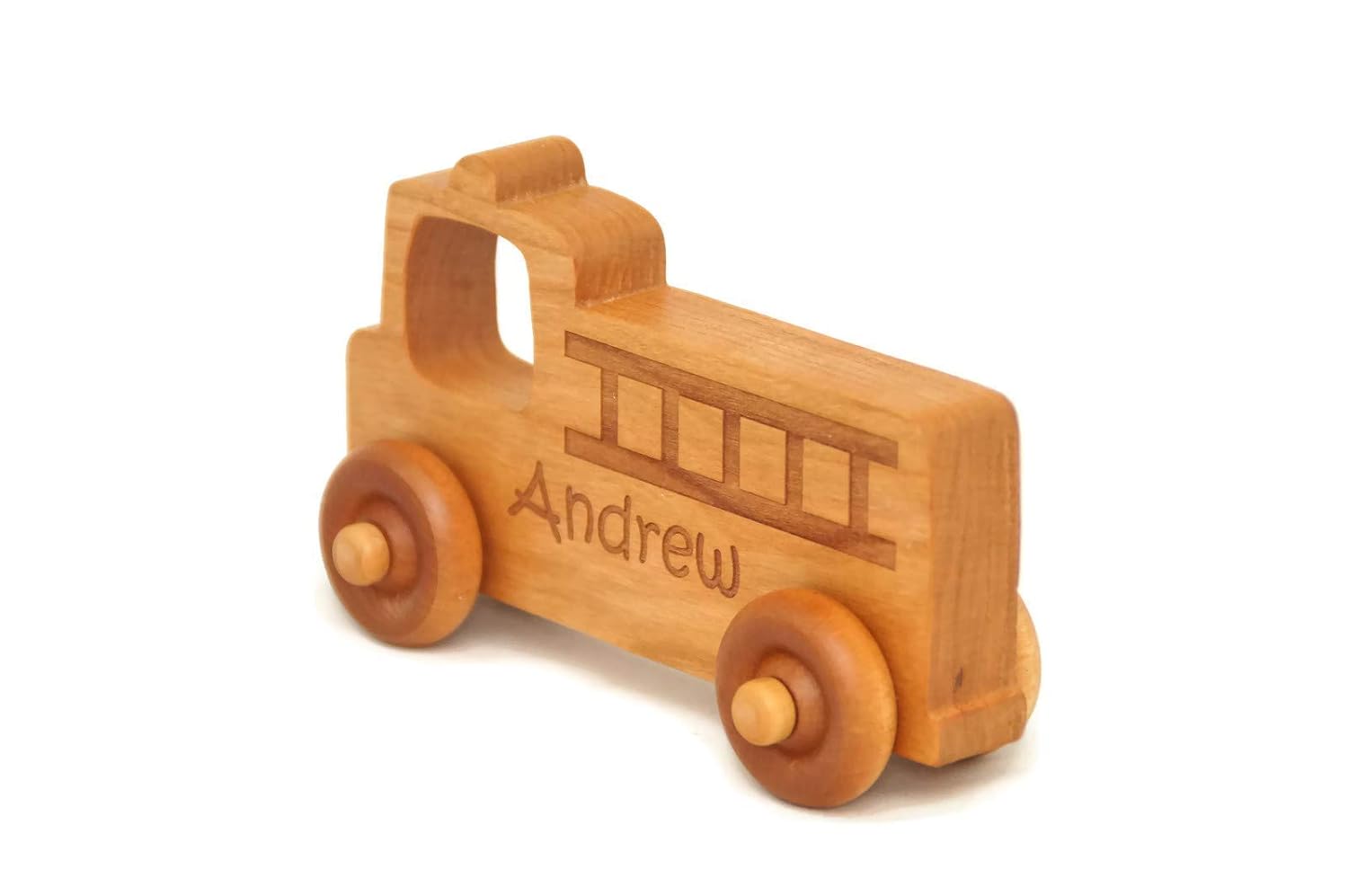Little Wooden Wonders Wooden Toy Fire Truck 1