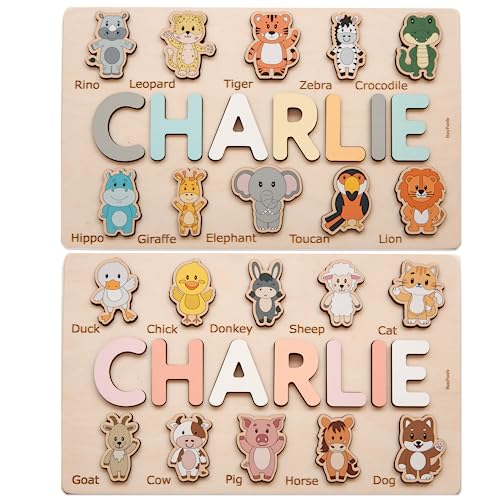 Personalized Baby Puzzle with Animal Figurines