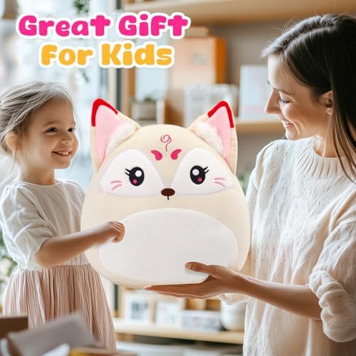 WEWILL Nine-Tailed Fox Plush Pillow 12 Inch Cuddly Stuffed Animal