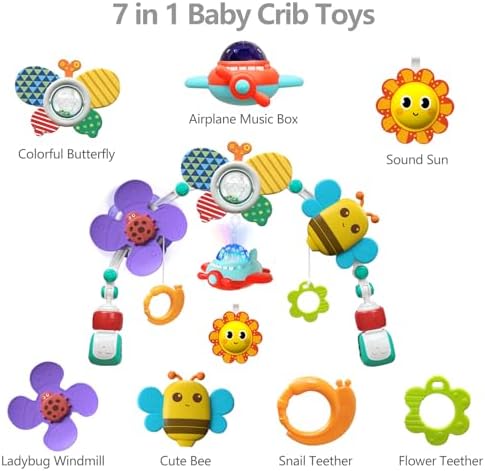 Musical Baby Stroller Arch Toy with 5 Soft Sounds